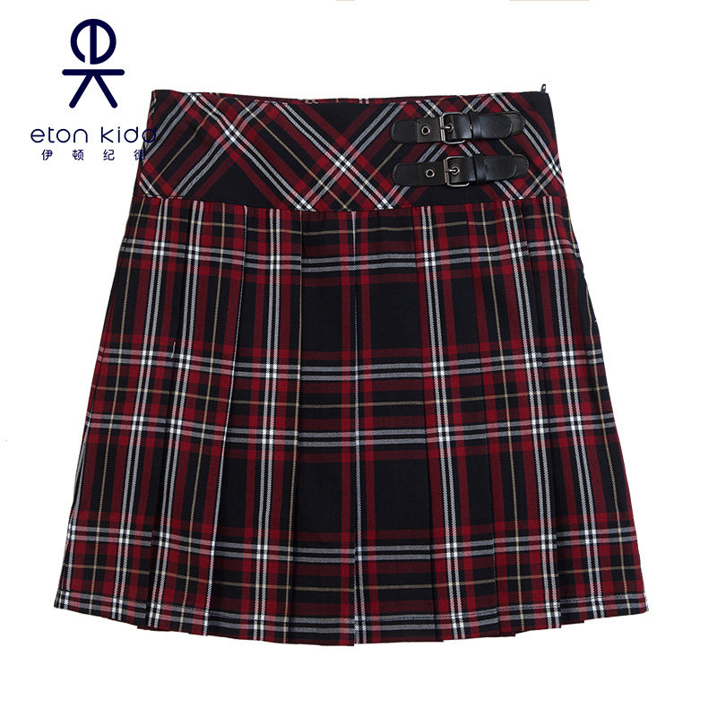 伊顿纪德校服格子百褶裙女童中小学生半身裙淑女公主裙子10q222