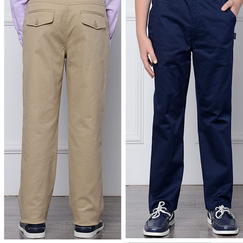 纯棉薄款春秋男童英伦学院休闲裤