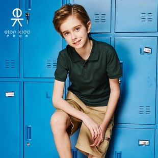 伊顿纪德运动polo衫 10t047 男女童学院纯色短袖 T恤校服10t040