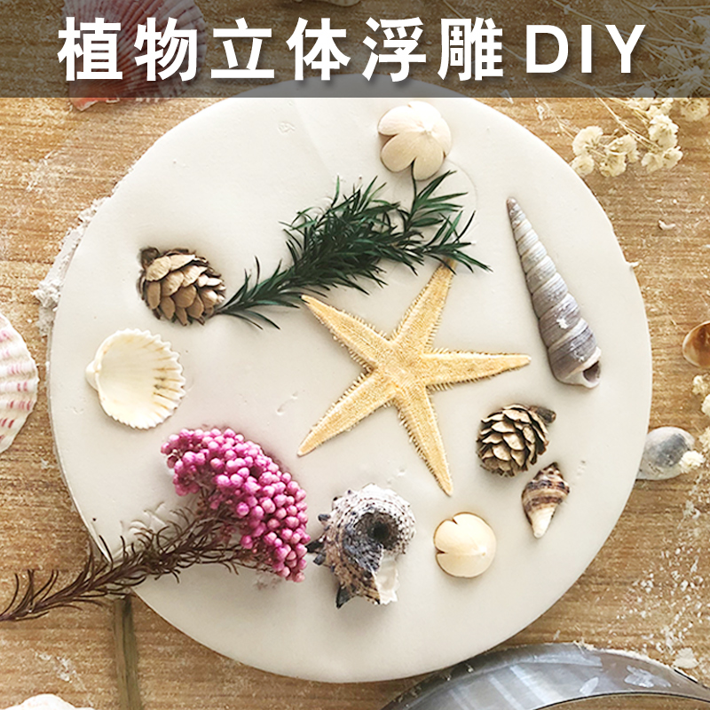 石膏浮雕画diy植物浮雕diy材料包石膏粉模具拓印创意美术手工制作