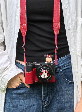 适用索尼ZVE10二代保护套a6400a6000相机包ZVE10A7C2底座6300皮套