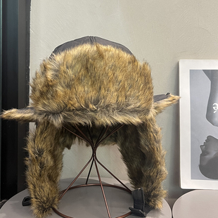 川西旅游复古保暖雷锋帽女冬季 皮草加厚防风防寒护耳电动车帽子男