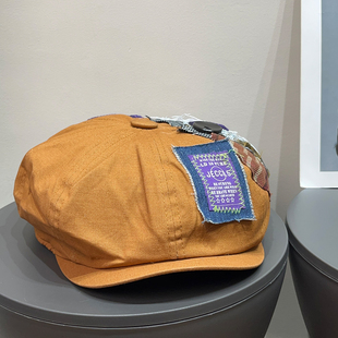 重工小众古早日系复古补丁贝雷帽女春夏百搭可爱显脸小八角帽子潮