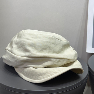 日系复古钢丝褶皱贝雷帽女春夏防晒遮阳透气百搭休闲显脸小帽子潮