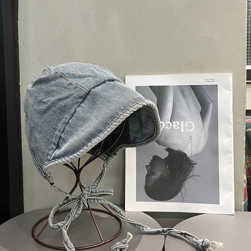 做旧牛仔渔夫帽女生拍照显脸小潮