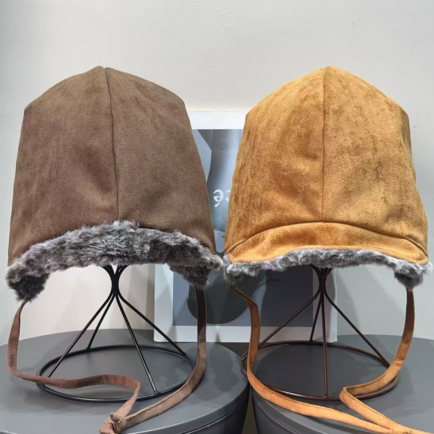 复古麂皮毛绒双面雷锋帽女秋冬百搭保暖加绒骑车防风防寒护耳帽子