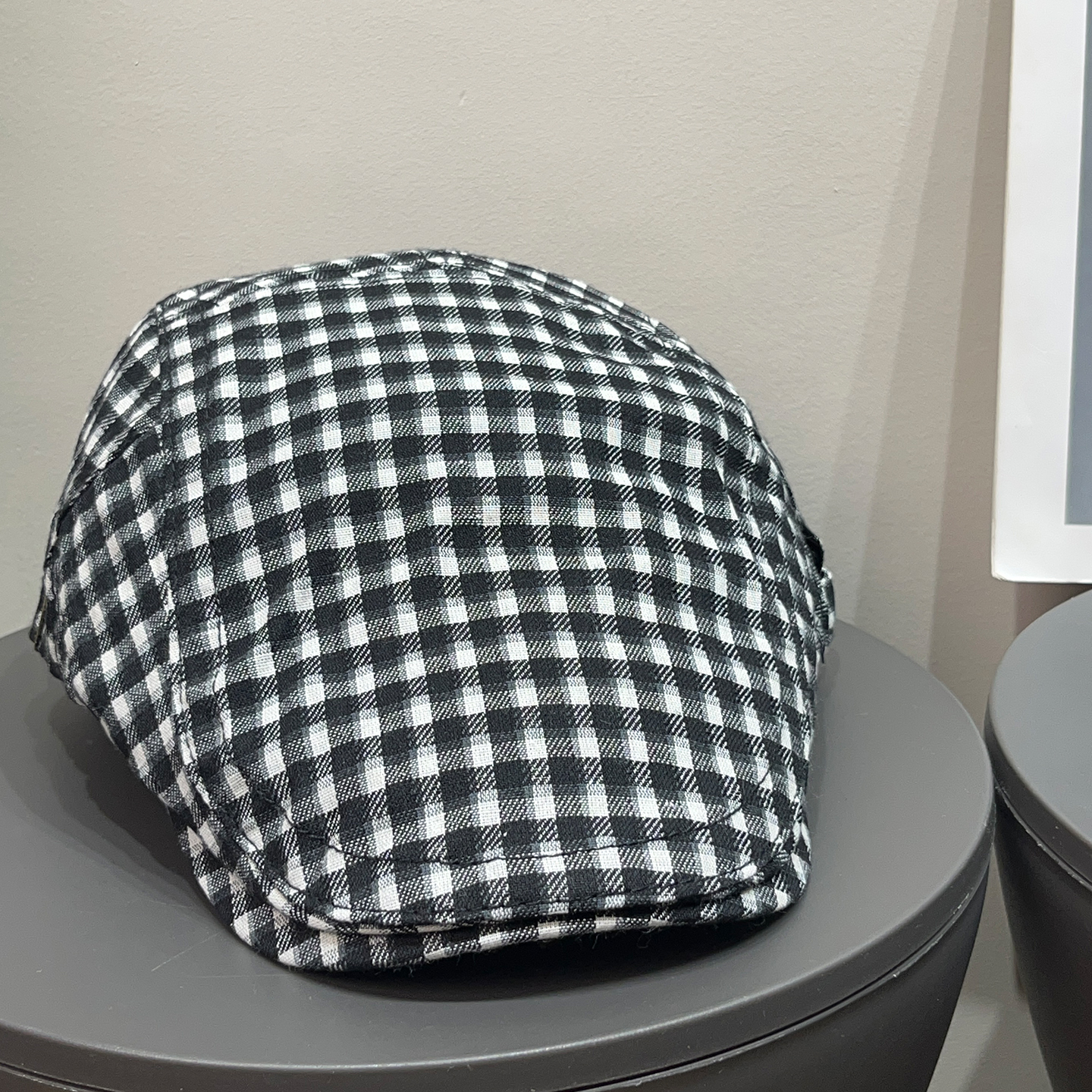 日系英伦复古格子鸭舌前进帽女春夏遮阳显脸小百搭文艺贝雷帽子潮