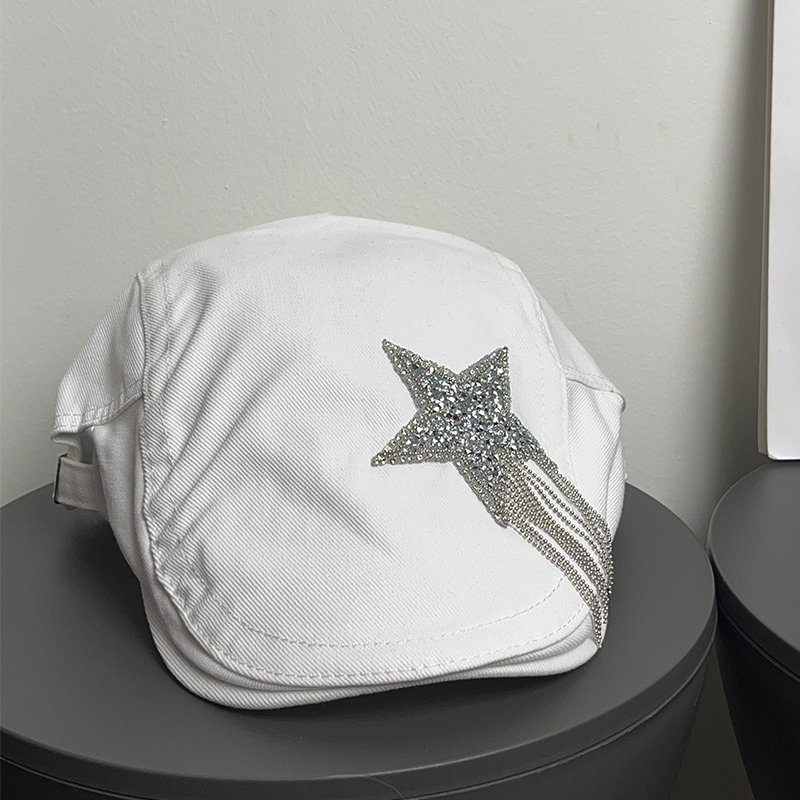 洛可可千金星星流苏前进帽复古潮