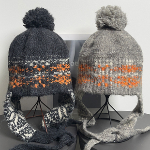 复古阿勒泰民族风毛线针织雷锋帽女秋冬百搭保暖护耳防寒包头帽子