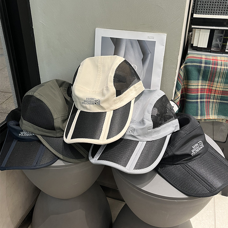 户外纱网棒球帽韩ins遮阳透气潮