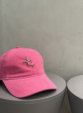 y2k星星大头围棒球帽女美式复古加大加深宽帽檐显脸小鸭舌帽子潮