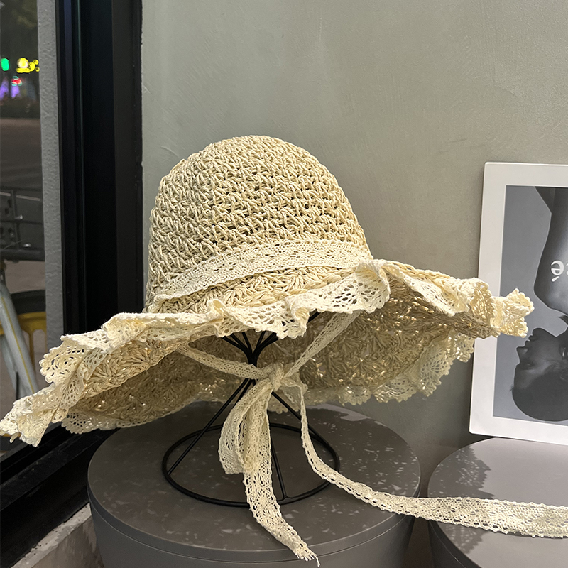 草帽沙滩海边夏大帽檐遮阳防晒潮