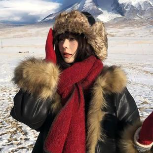 复古新疆禾木旅游毛绒保暖雷锋帽子女秋冬东北帽骑车防风护耳帽男