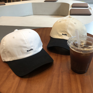 鸭舌帽防晒Austin棒球帽女夏款 遮阳字母刺绣 宽帽檐大头围帽子韩版