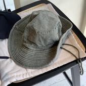 韩版 水洗灰渔夫帽子女夏防晒复古设计感小众户外遮阳西部牛仔帽男