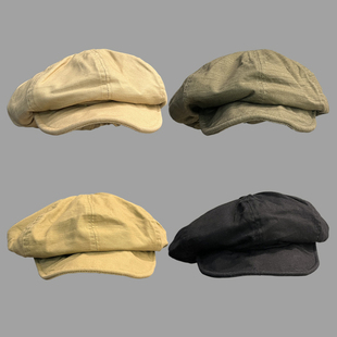 日系复古大版 八角帽女春夏百搭文艺画家报童帽子显脸小云朵贝雷帽