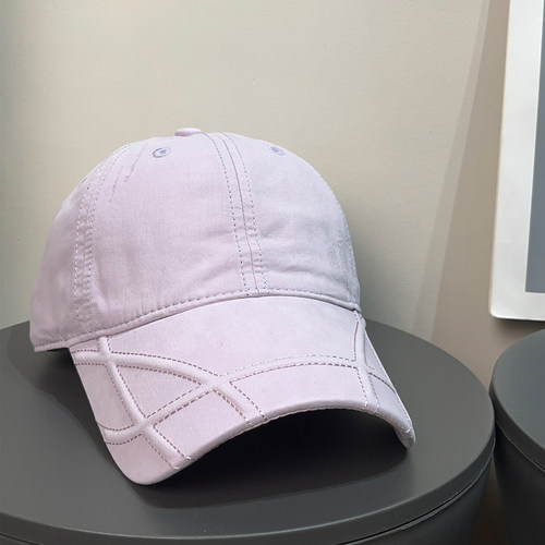 大头围复古凸起菱纹棒球帽女春夏遮阳百搭美式弯檐街头潮鸭舌帽子