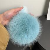 冬季 禾木雪山蓝色兔毛耳罩女毛茸茸可爱学生骑车保暖防寒耳套耳捂