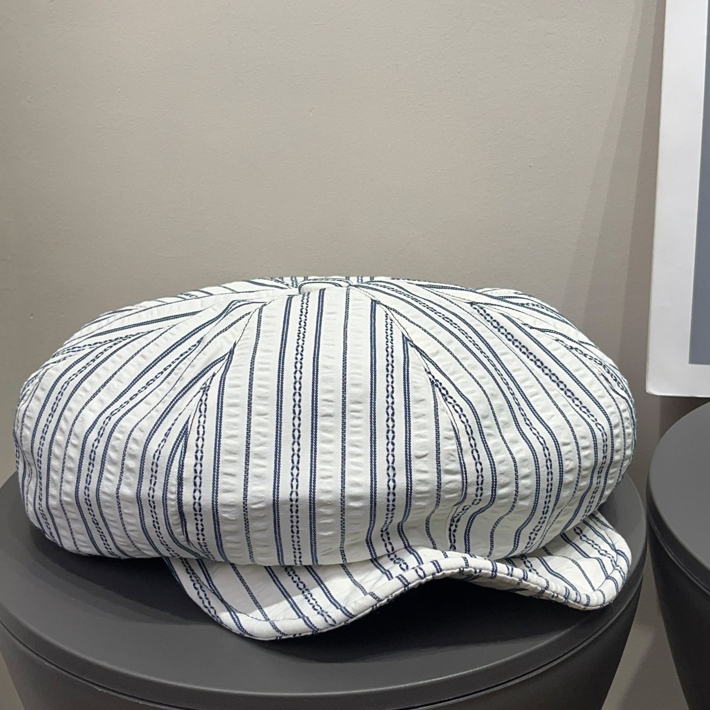 日系复古条纹贝雷帽女春夏防晒遮阳百搭休闲显脸小文艺画家帽子潮