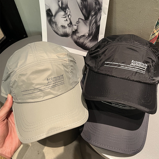 户外小众薄款 速干棒球帽女大头围宽帽檐尼龙鸭舌帽显脸小遮阳帽子