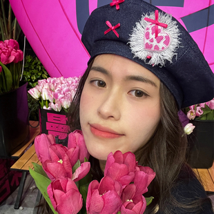 大头围牛仔爱心可爱贝雷帽女ins韩版 百搭蓓蕾画家帽显脸小帽子潮