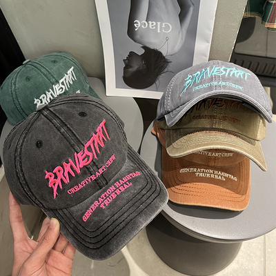 水洗复古鸭舌帽韩版遮阳显脸小