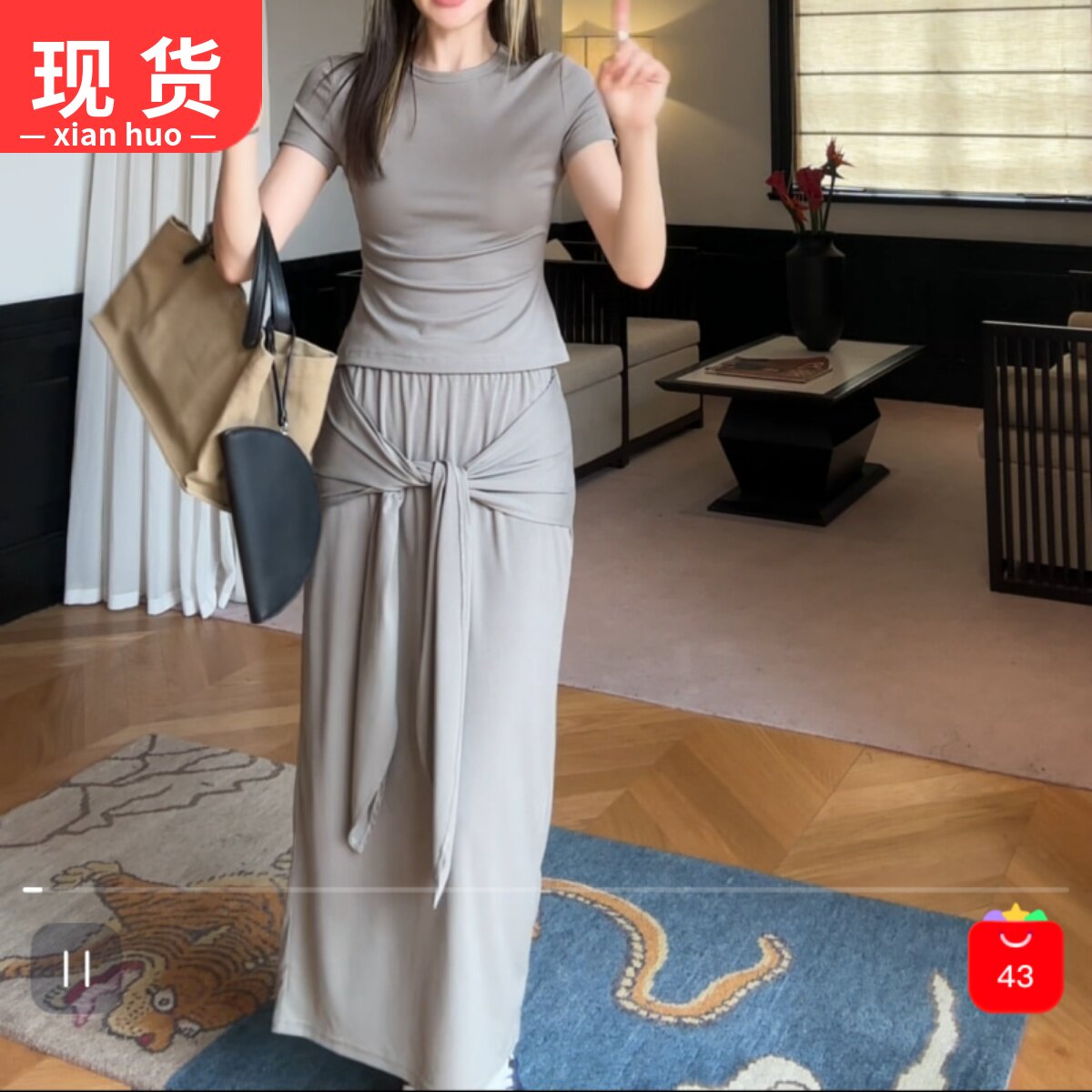 MONAt恤中腰半裙裤子显瘦套装