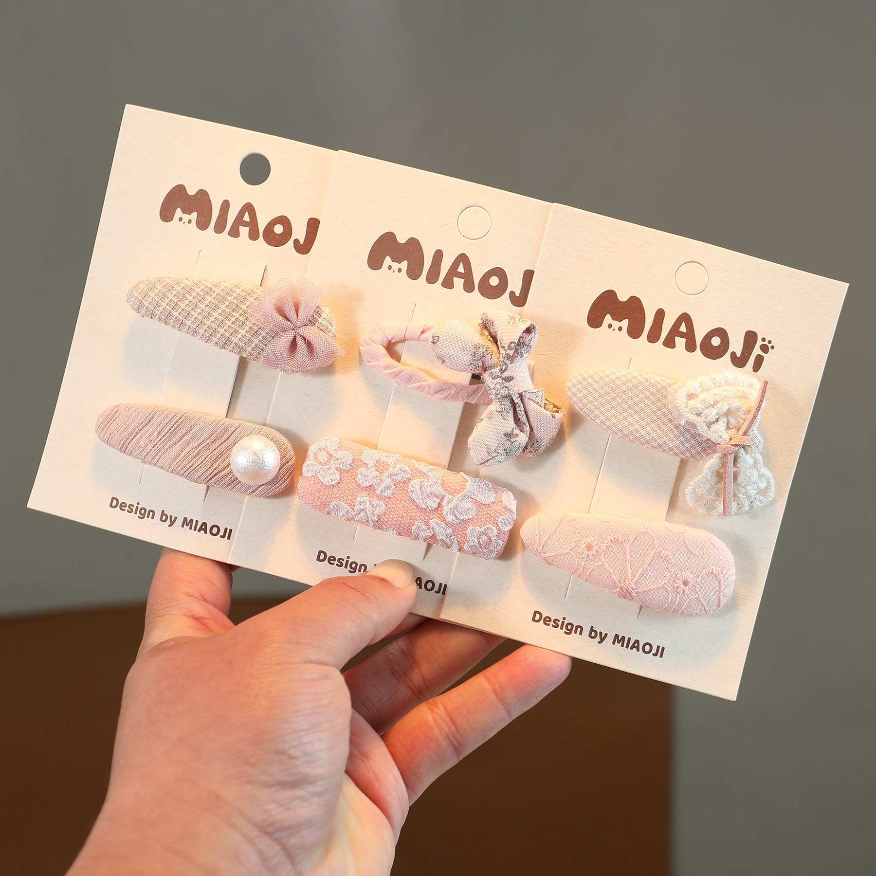 春夏新款儿童发夹布艺蓝色系刘海夹女童侧边BB夹韩版碎发边夹发饰