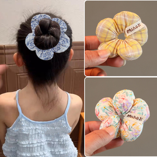 甜美碎花海绵大肠发圈女孩可爱花朵头绳碎花丸子发绳发饰 女童春季