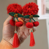 儿童新年中国风流苏发圈红色小女孩喜庆扎丸子头樱桃鞭炮发圈发饰