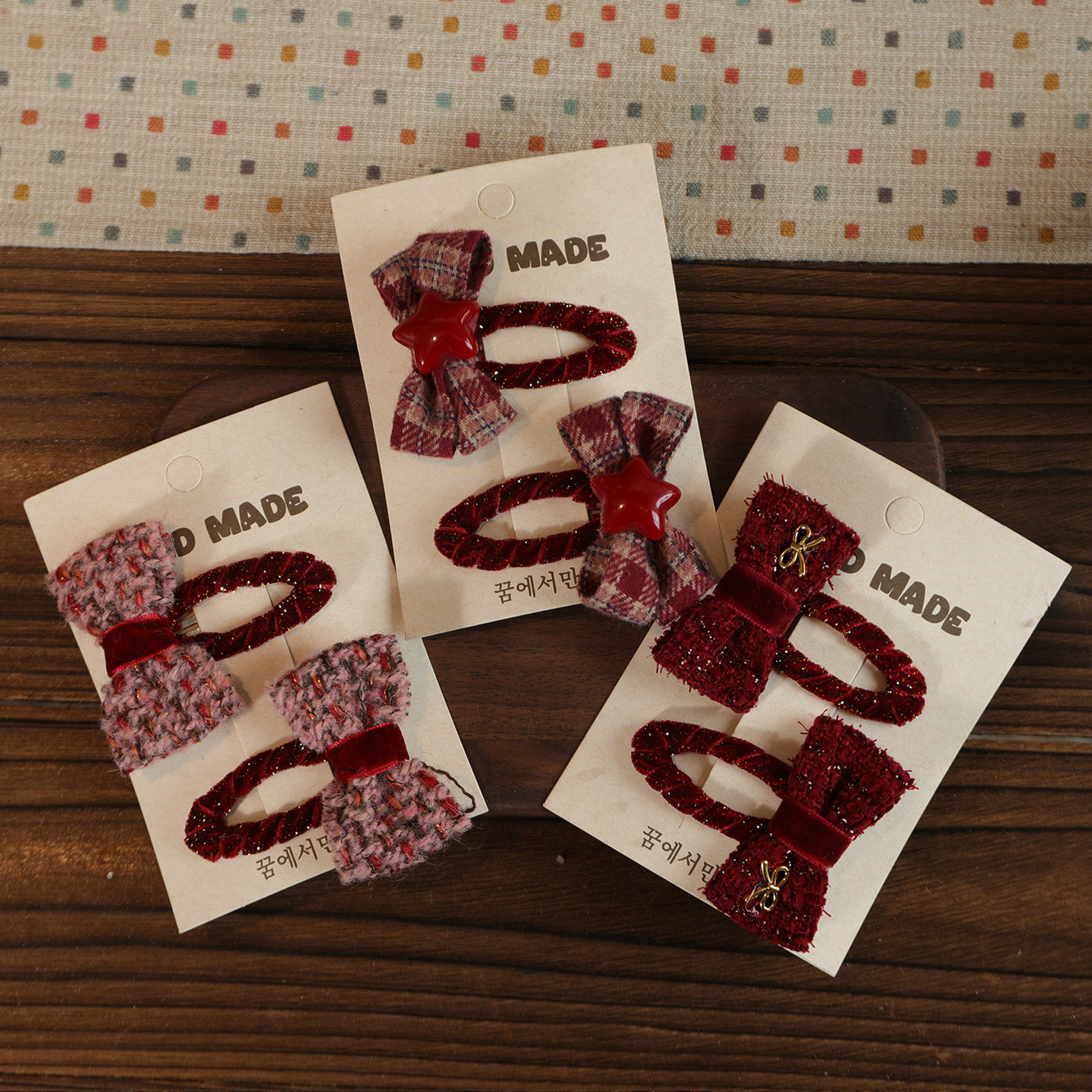 儿童红色丝绒蝴蝶结发夹刘海夹女童甜美百搭星星新年女孩头饰发饰,童装/婴儿装/亲子装,发饰,淘宝优惠券,粉丝福利购,淘宝优惠卷