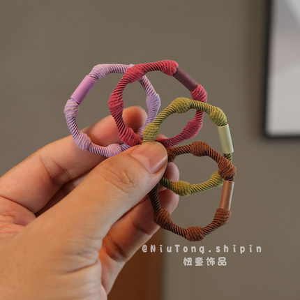 儿童基础螺纹发圈女童高弹力耐拉扯简约头饰小女孩扎小辫实用发饰