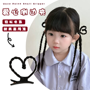 儿童可爱搞怪假发爱心鸭嘴夹头饰女童2025新款气质侧边夹抓夹发饰