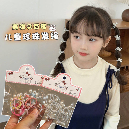 儿童银色蝴蝶结皮筋发圈