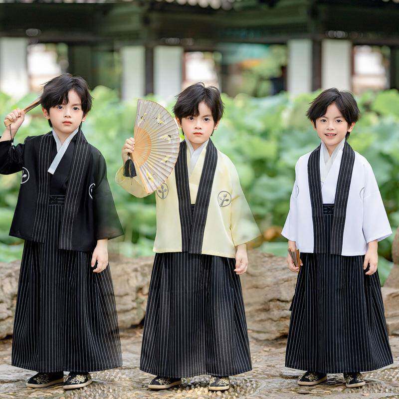 2025秋季新款儿童日式和服套装男孩上衣裤子可爱时尚演出表演服批