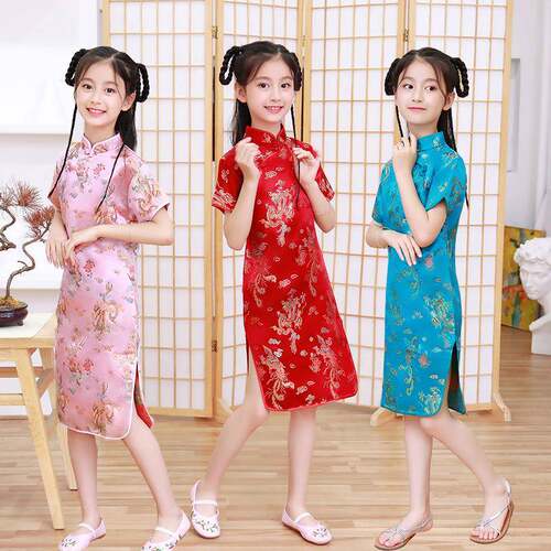 2025儿童旗袍新款夏季复古洋气公主裙中国风小女孩宝宝女童旗袍裙