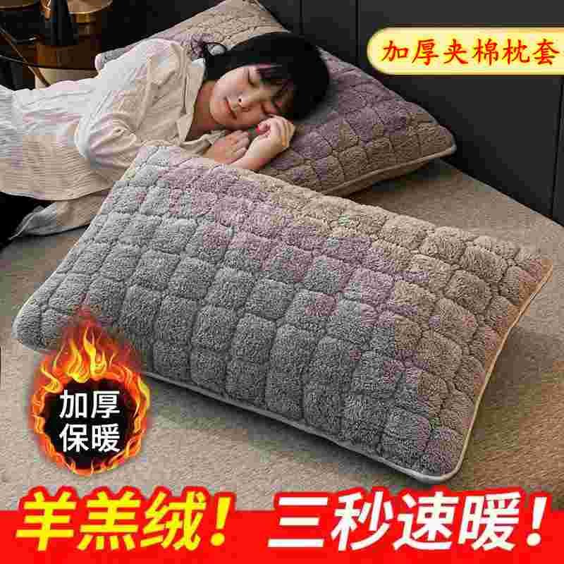 保暖枕套加厚羊羔绒枕头套子牛奶绒枕套珊瑚绒保护套耐脏隔脏枕套,床上用品,枕套,淘宝优惠券,粉丝福利购,淘宝优惠卷