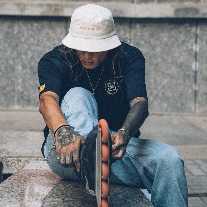 柚子轮滑YOYOSKATE SAGO系列盆帽奶白灯芯绒走路太慢防晒户外保暖