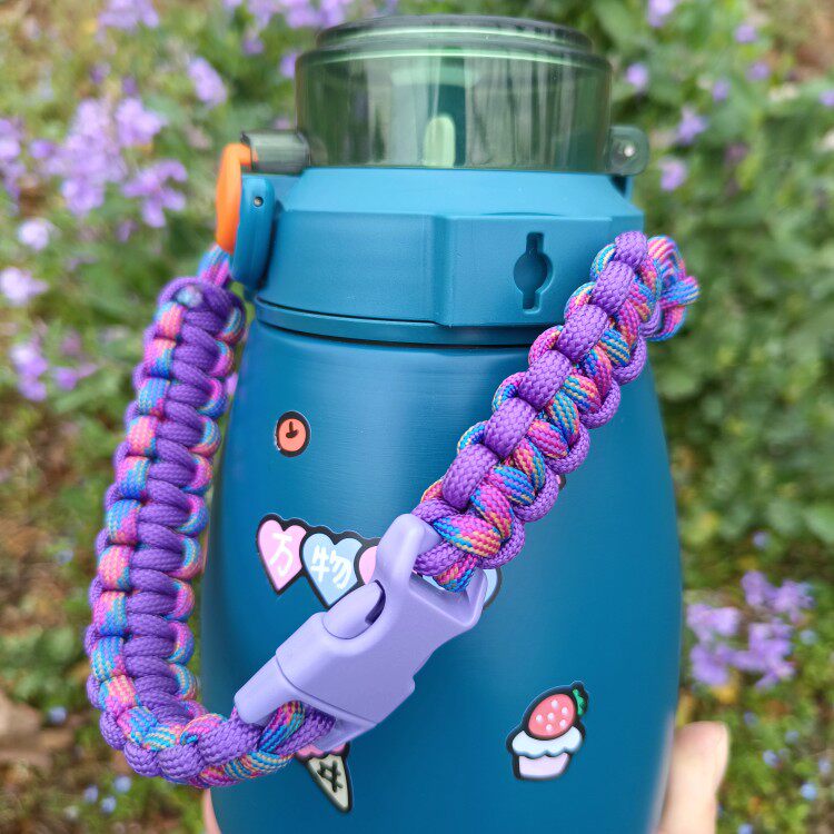 初遇绳艺手工编织大肚杯挂绳水杯手提绳水壶手拎绳粉色个性杯套绳