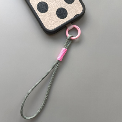 初遇编织手机挂绳撞色钥匙扣