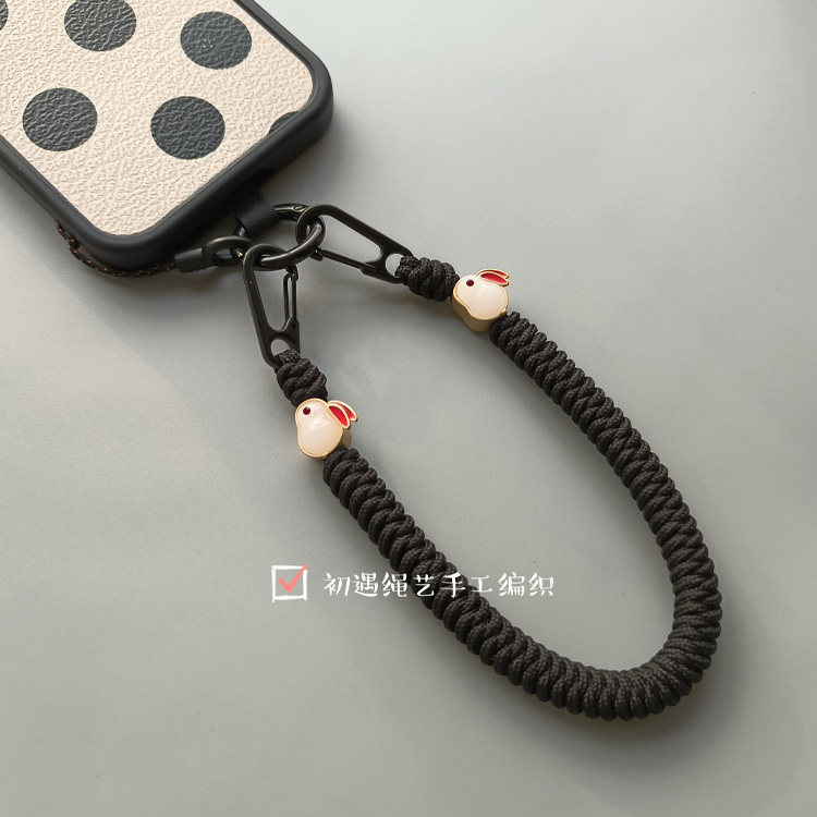 初遇绳艺原创手工编织手机挂绳手腕绳包包提绳黑色车钥匙个性防摔属于什么档次？