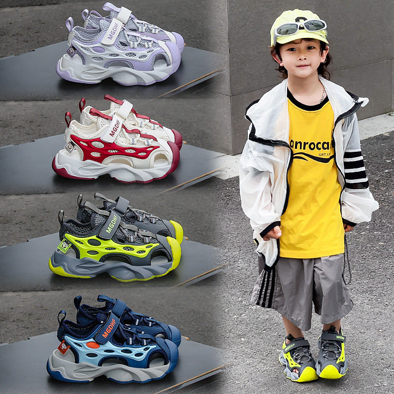 夏季新款轻便透气儿童包头凉鞋