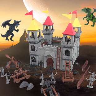 古代兵人模型古罗马士兵怀旧男孩儿童玩具中世纪城堡打仗骑士沙盘