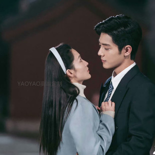 梦中的那片海李沁佟晓梅同款发箍蓝色格子复古甜美蓝白格束发头箍