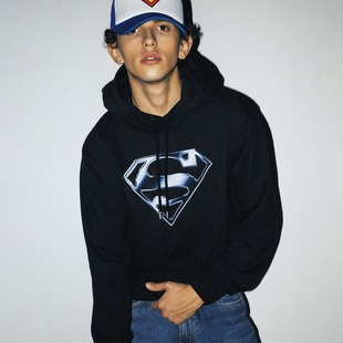 春秋美式 超人金属logo印花帽衫 WHOOSIS 男潮 超人SUPERMAN联名