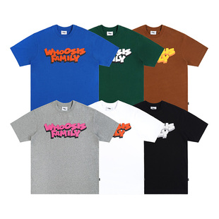 t恤重磅纯棉男休闲街头潮 FAMILY卡通字体短袖 WHOOSIS 不知其名