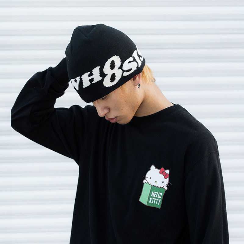 WHOOSIS（不知其名）提花针织帽子毛线帽秋季新款百搭潮男女校园