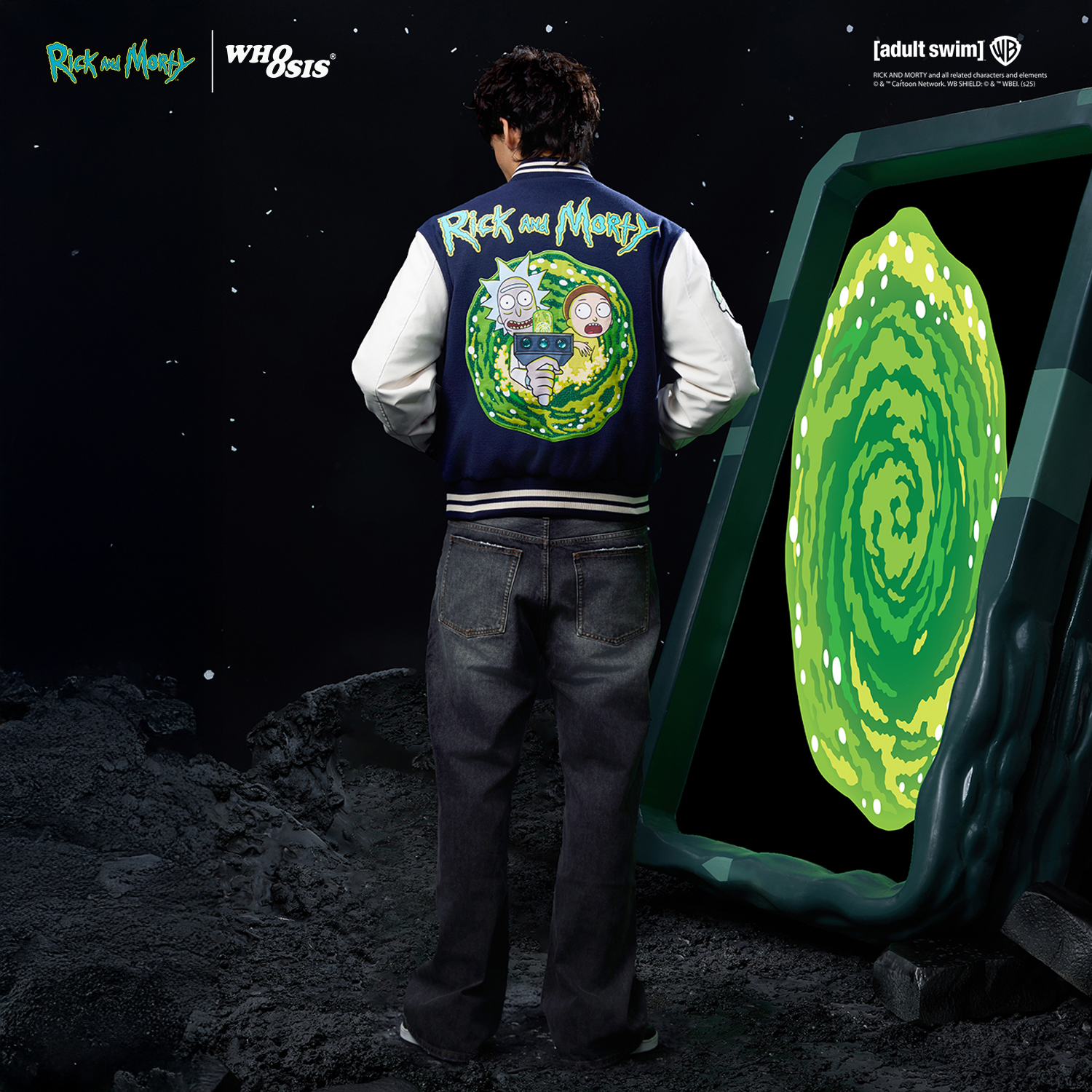 【Rick and Morty官方联名】WHOOSIS 传送门薄棉棒球夹克秋冬男女
