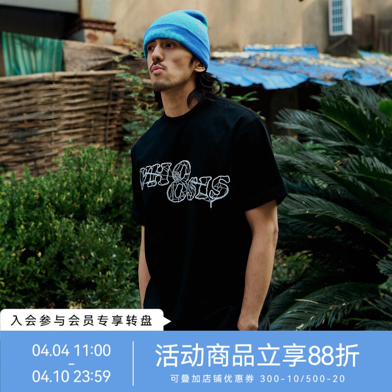 WHOOSIS（不知其名）蛛网logo短袖t恤男女情侣宽松休闲百搭美式潮