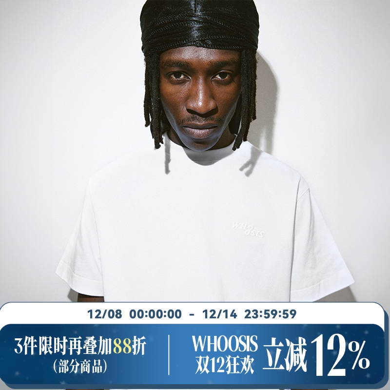 WHOOSIS（不知其名）刺绣打底衫短袖t恤cleanfit秋冬打底新品男女